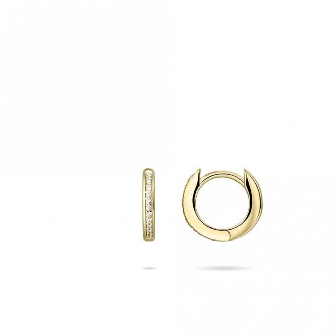 Gisser Gold Plated CZ Pave Hoop Earrings KCD2/12Y