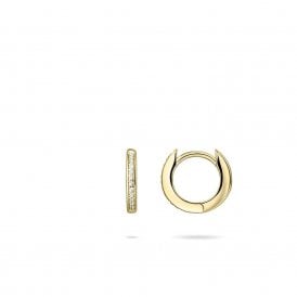 Gisser Gold Plated CZ Pave Hoop Earrings KCD2/12Y