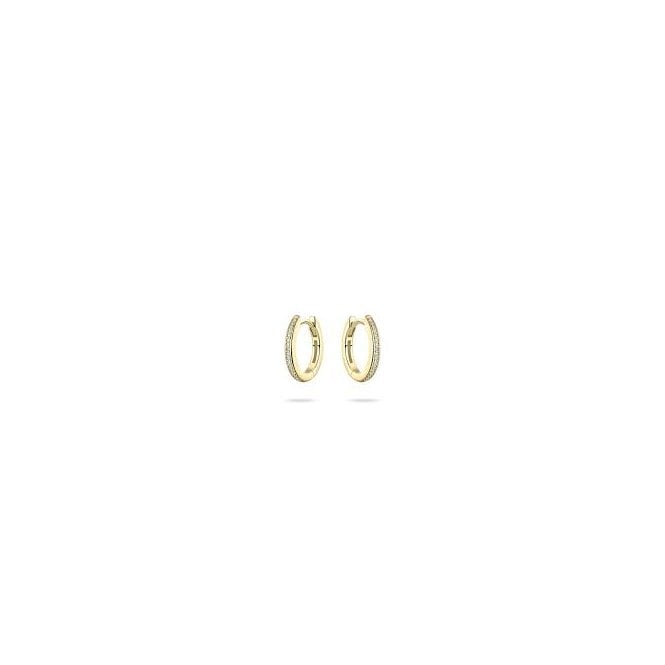Gisser Gold Plated CZ Pave Hoop Earrings KCD2/15Y