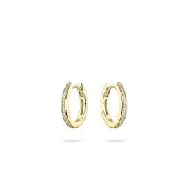 Gisser Gold Plated CZ Pave Hoop Earrings KCD2/15Y