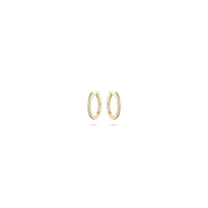Gisser Gold Plated CZ Pave Hoop Earrings KCD2/20Y