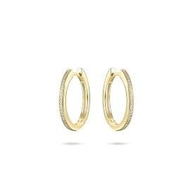 Gisser Gold Plated CZ Pave Hoop Earrings KCD2/20Y