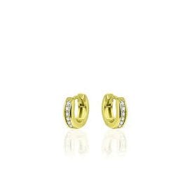 Gisser Gold Plated CZ Pave Hoop Earrings KCD3/12Y