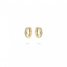 Gisser Gold Plated CZ Pave Hoop Earrings KCD3/15Y