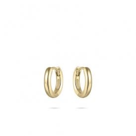 Gisser Gold Plated Plain Hoop Earrings 12mm