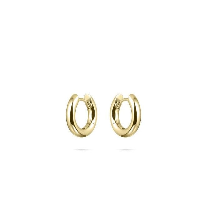 Gisser Gold Plated Plain Hoop Earrings 15mm