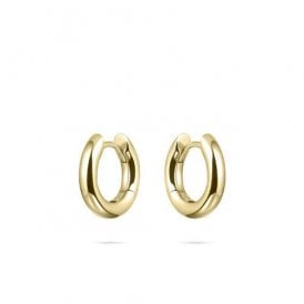 Gisser Gold Plated Plain Hoop Earrings 15mm