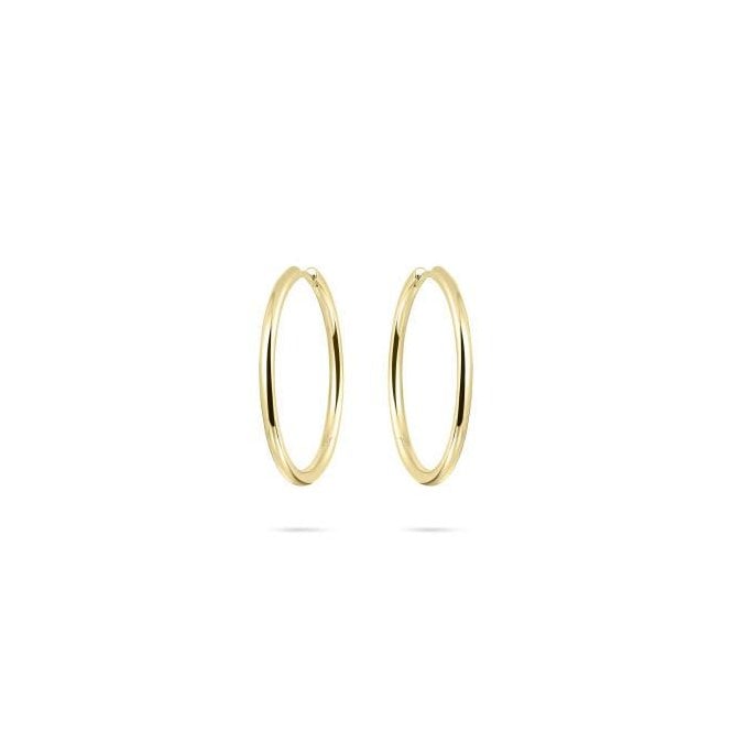 Gisser Gold Plated Plain Hoop Earrings 30mm