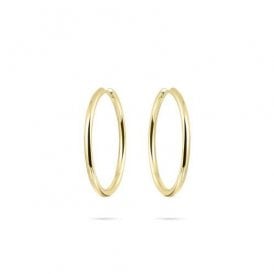 Gisser Gold Plated Plain Hoop Earrings 30mm