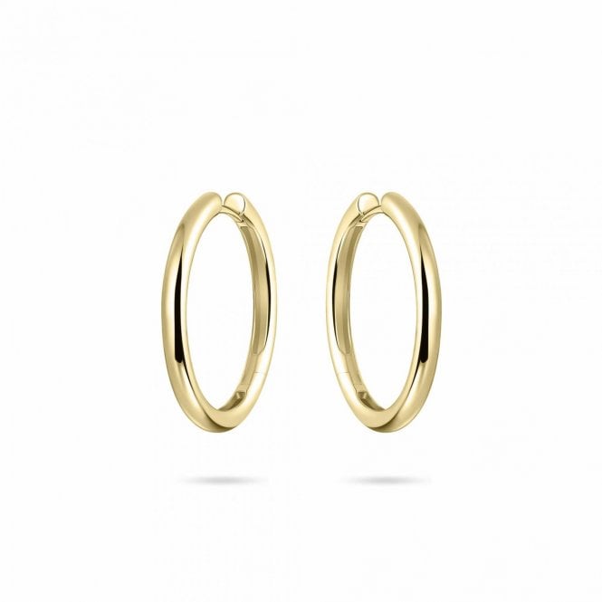 Gisser Gold Plated Plain Hoop Earrings 30mm