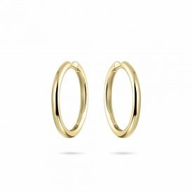 Gisser Gold Plated Plain Hoop Earrings 30mm