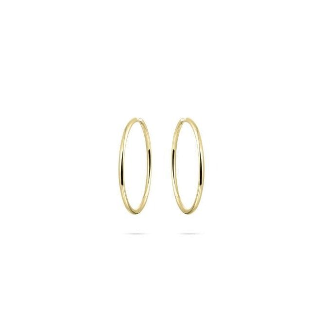 Gisser Gold Plated Plain Hoop Earrings 40mm