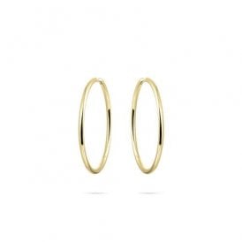 Gisser Gold Plated Plain Hoop Earrings 40mm