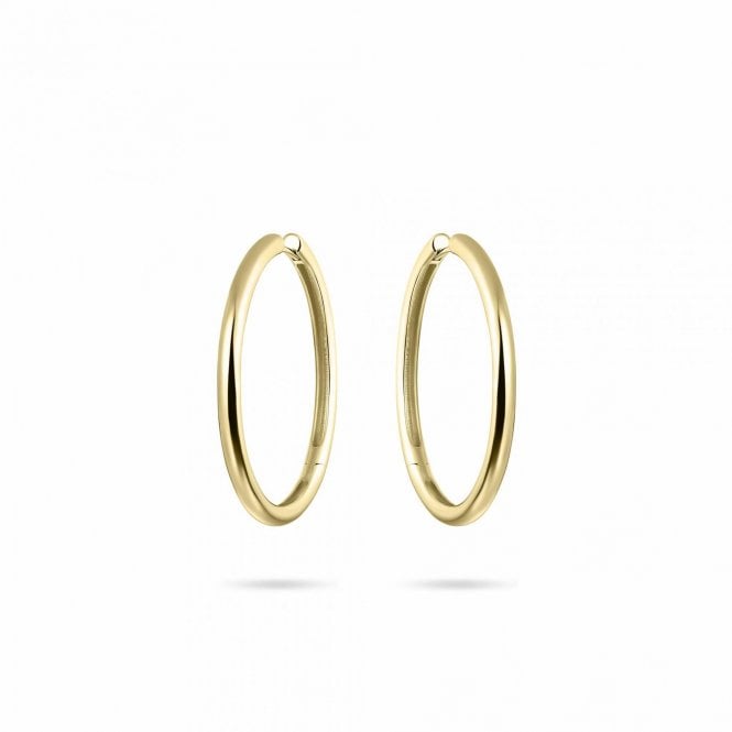 Gisser Gold Plated Plain Hoop Earrings 40mm