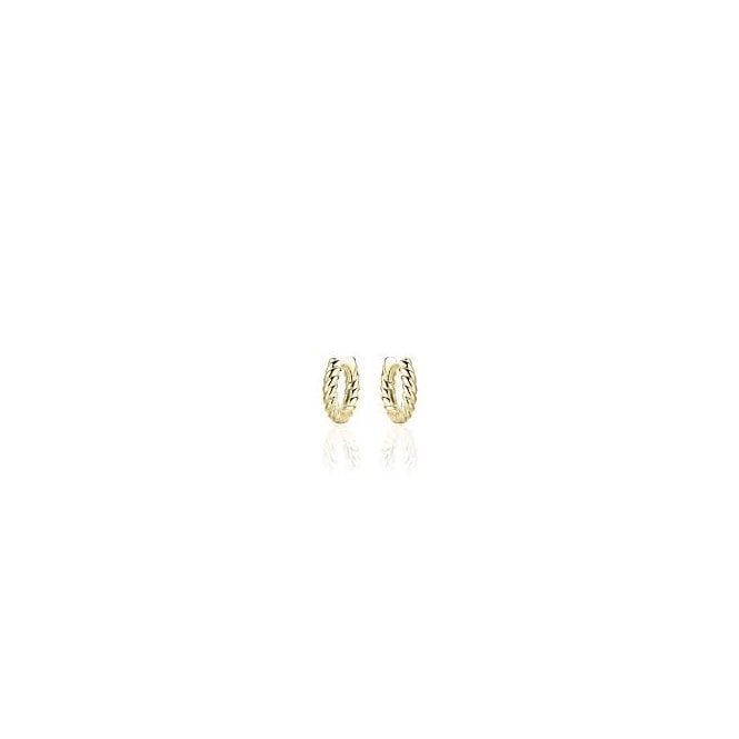Gisser Gold Plated Rope Hoop Earrings KCJ3/13.5Y