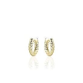 Gisser Gold Plated Rope Hoop Earrings KCJ3/13.5Y