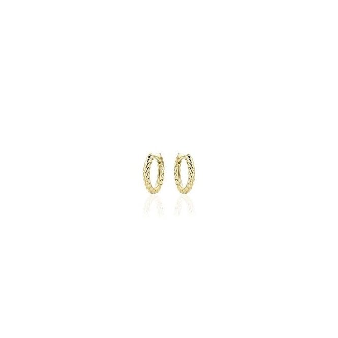 Gisser Gold Plated Rope Hoop Earrings KCJ3/18Y