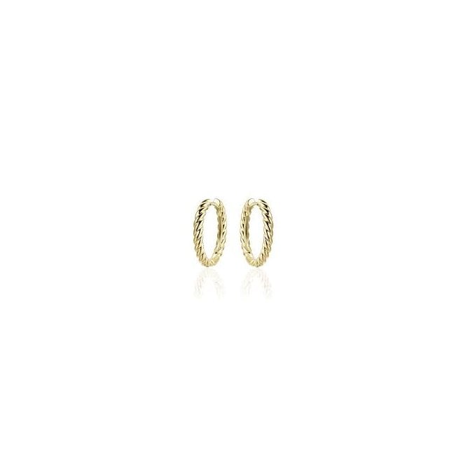 Gisser Gold Plated Rope Hoop Earrings KCJ3/22Y