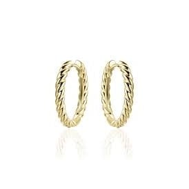 Gisser Gold Plated Rope Hoop Earrings KCJ3/22Y