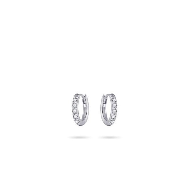 Gisser Sterling Silver CZ Hoop Earrings 12mm