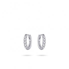 Gisser Sterling Silver CZ Hoop Earrings 12mm