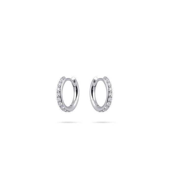Gisser Sterling Silver CZ Hoop Earrings 15mm