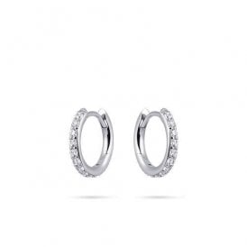Gisser Sterling Silver CZ Hoop Earrings 15mm