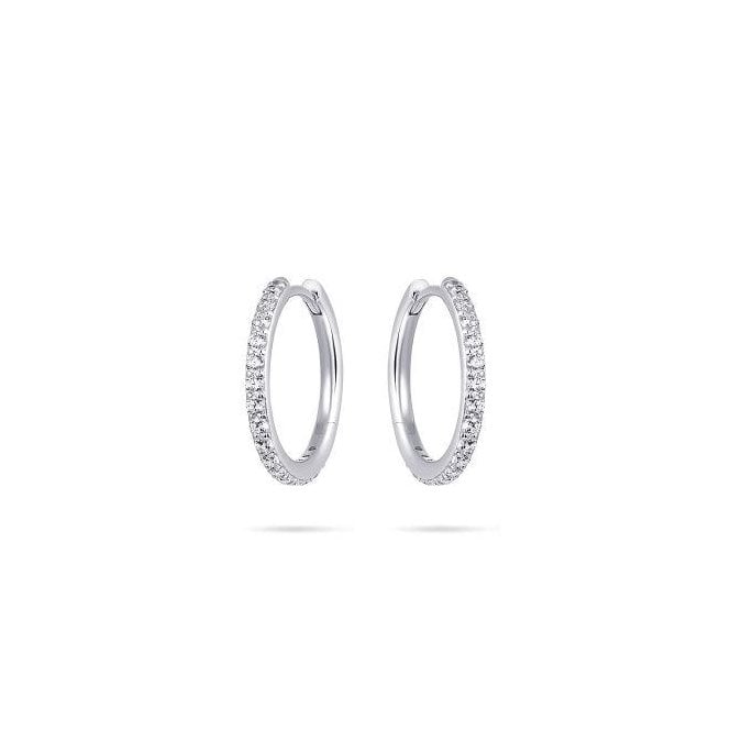 Gisser Sterling Silver CZ Hoop Earrings 20mm