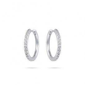 Gisser Sterling Silver CZ Hoop Earrings 20mm