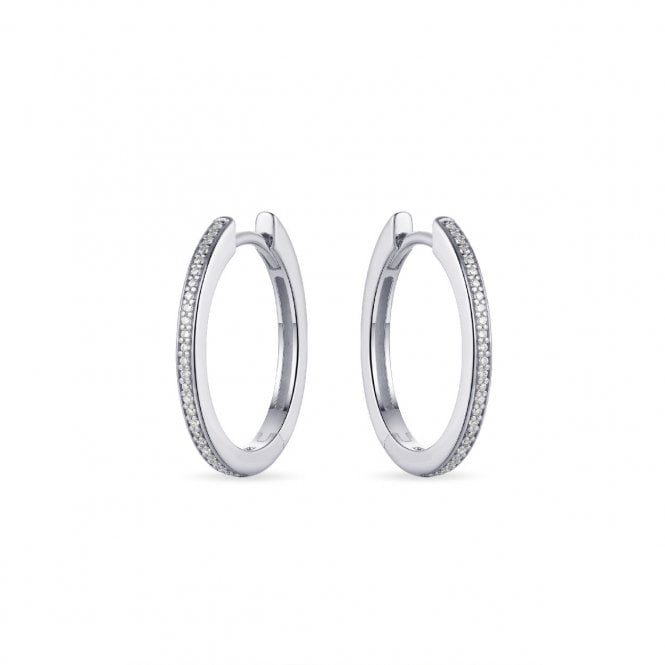 Gisser Sterling Silver CZ Pave Hoop Earings KCD2/20