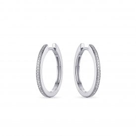 Gisser Sterling Silver CZ Pave Hoop Earings KCD2/20
