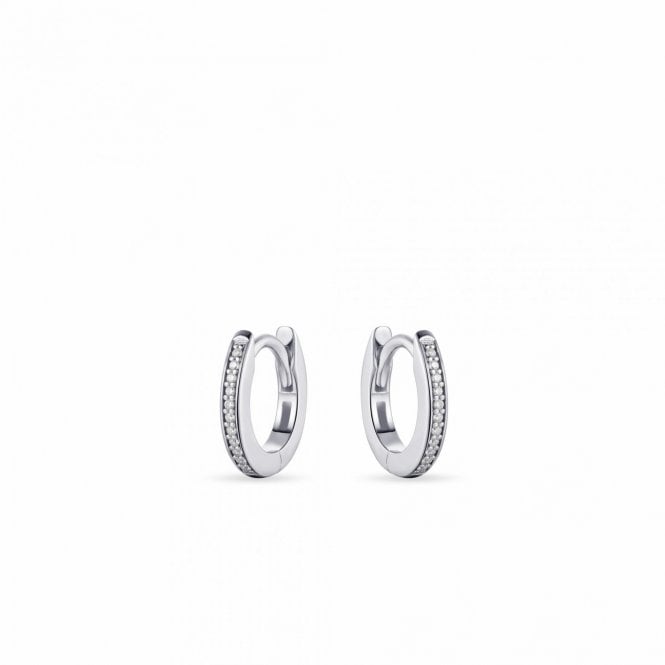 Gisser Sterling Silver CZ Pave Hoop Earrings KCD2/12