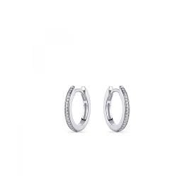 Gisser Sterling Silver CZ Pave Hoop Earrings KCD2/15