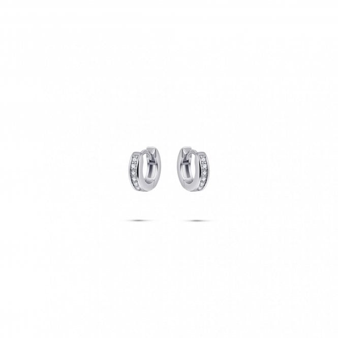 Gisser Sterling Silver CZ Pave Hoop Earrings KCD3/12