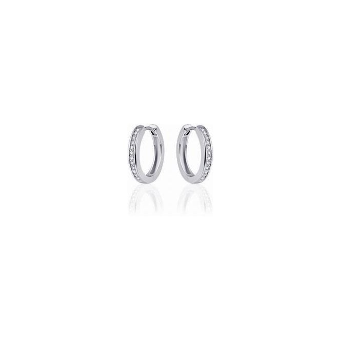 Gisser Sterling Silver CZ Pave Hoop Earrings KCD3/20