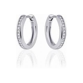 Gisser Sterling Silver CZ Pave Hoop Earrings KCD3/20