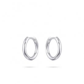 Gisser Sterling Silver Plain Hoop Earrings 15mm