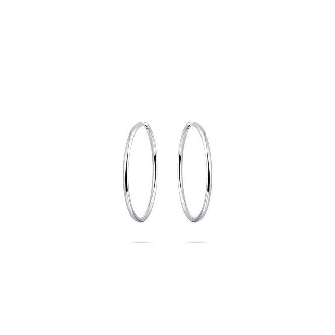 Gisser Sterling Silver Plain Hoop Earrings 30mm