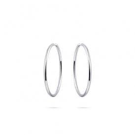 Gisser Sterling Silver Plain Hoop Earrings 30mm