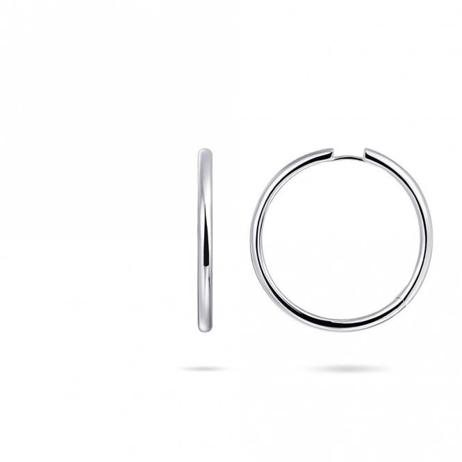 Gisser Sterling Silver Plain Hoop Earrings 40mm
