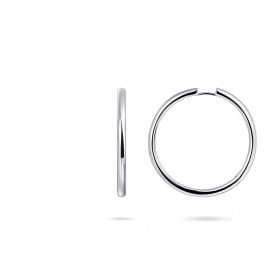 Gisser Sterling Silver Plain Hoop Earrings 40mm