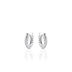 Gisser Sterling Silver Rope Hoop Earrings KCJ3/13.5