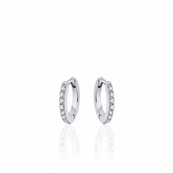 Gisser Sterling Silver Sparkling Hoop Earrings KCF2/13.5