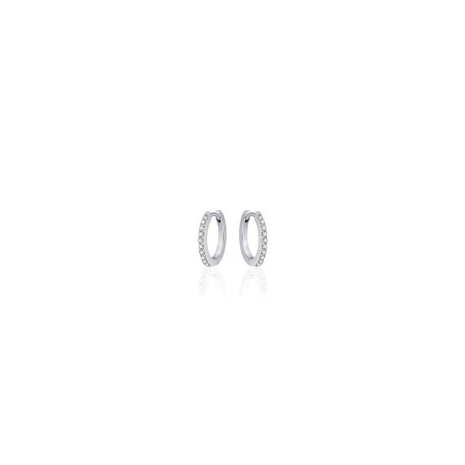 Gisser Sterling Silver Sparkling Hoop Earrings KCF2/18