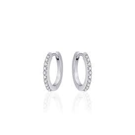 Gisser Sterling Silver Sparkling Hoop Earrings KCF2/18
