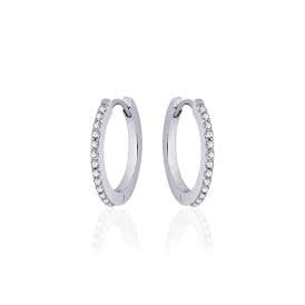 Gisser Sterling Silver Sparkling Hoop Earrings KCF2/22