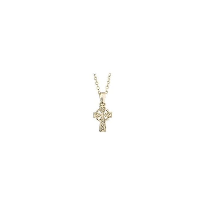 Irish Jewellery Gold Plated Celtic Cross Necklace