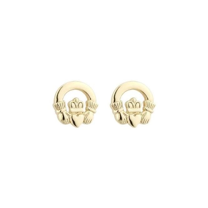 Irish Jewellery Gold Plated claddagh Stud Earrings