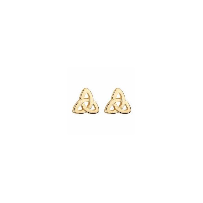 Irish Jewellery Gold Plated Trinity Stud Earrings