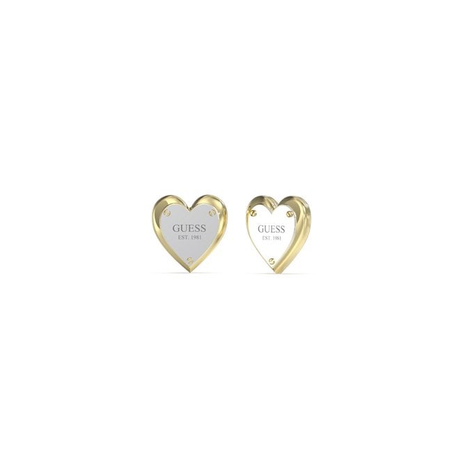 Guess Jewellery All You Need Is Love Heart Earrings UBE04209YGRH